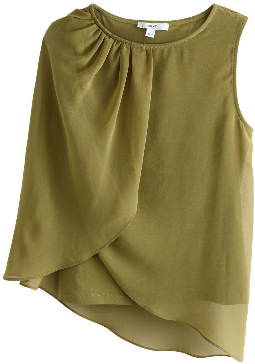Next - Dames - Mouwloze capetop van mesh - Groen