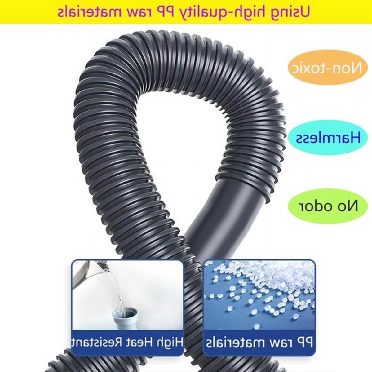 Flexibele Afvoerbuis - Uittrekbaar van 370 mm tot 700 mm - Binnendiameter 45 mm