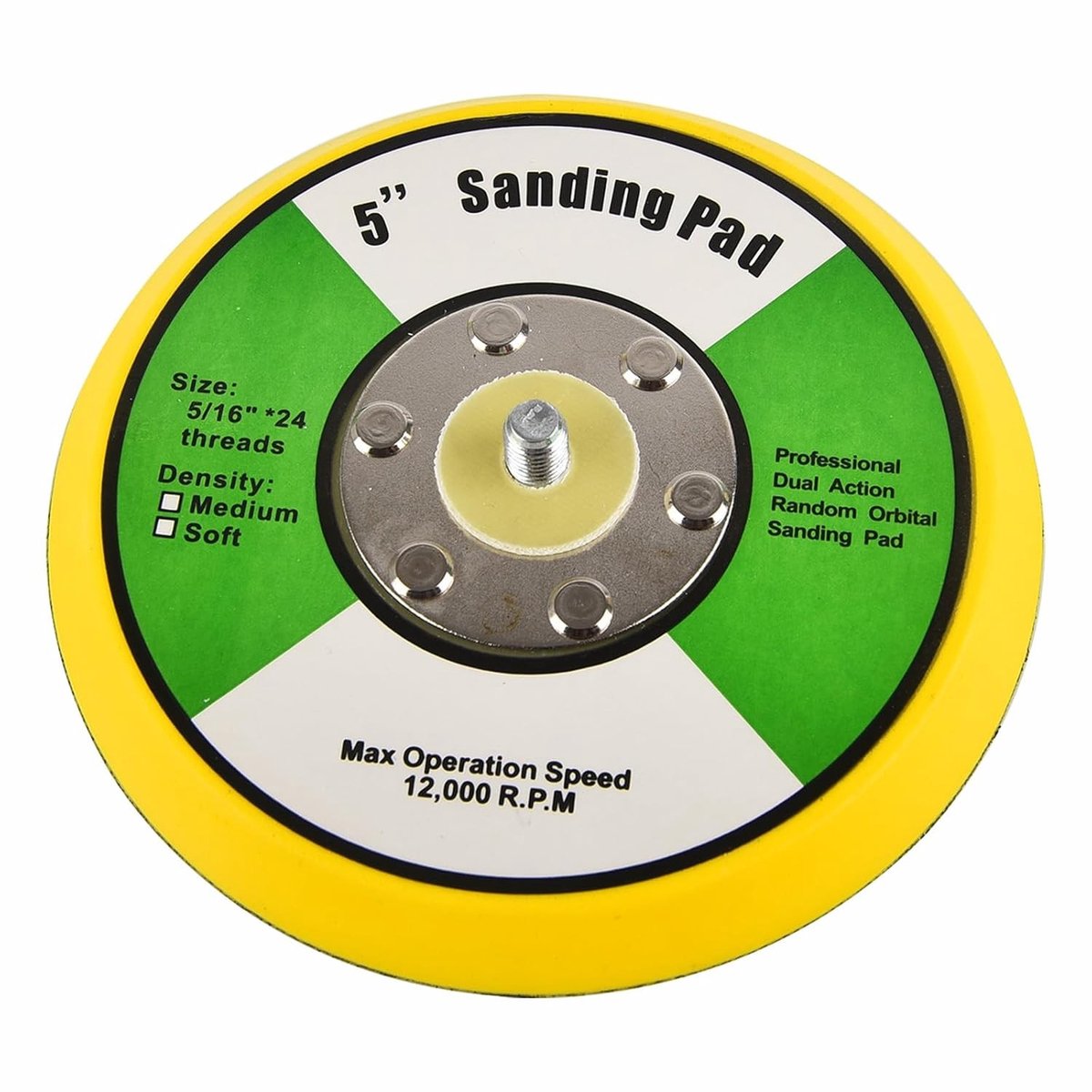 Sanding Disc Backing Pad 5"/125mm met Haak en Lussysteem, M8 Draad voor Orbital Air Sander, Polijstschijf voor Efficiënte Schuurresultaten, Verpakking van 1