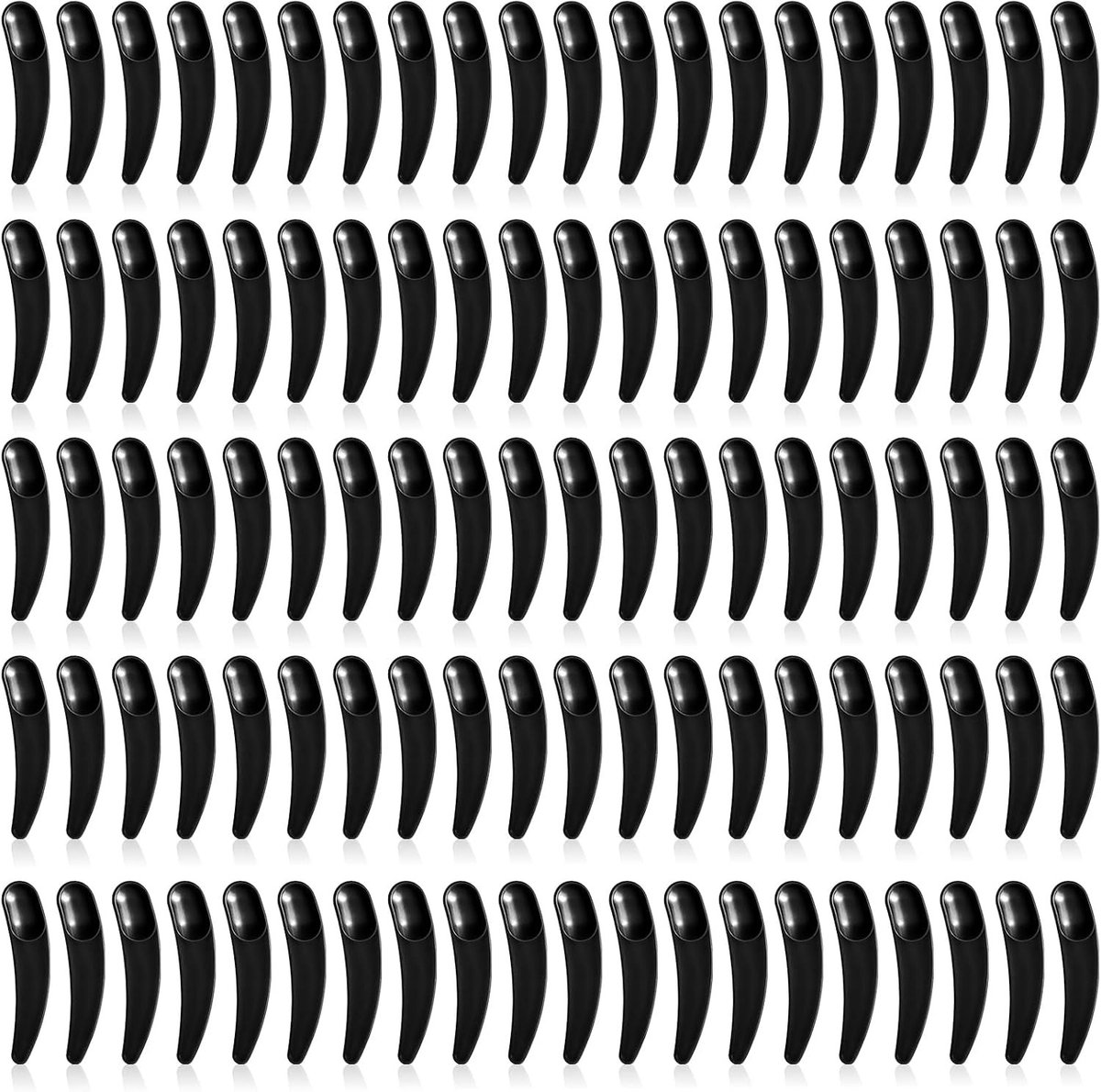 100 Stuks Siliconen Spatels en Lepels voor Cosmetica, Makeup en Kruidensauzen, Zwart
