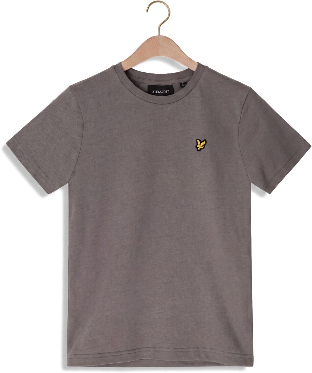 Lyle & Scott Plain T-shirt Polo's & T-shirts Jongens - Polo shirt - Grijs - Maat 128/134