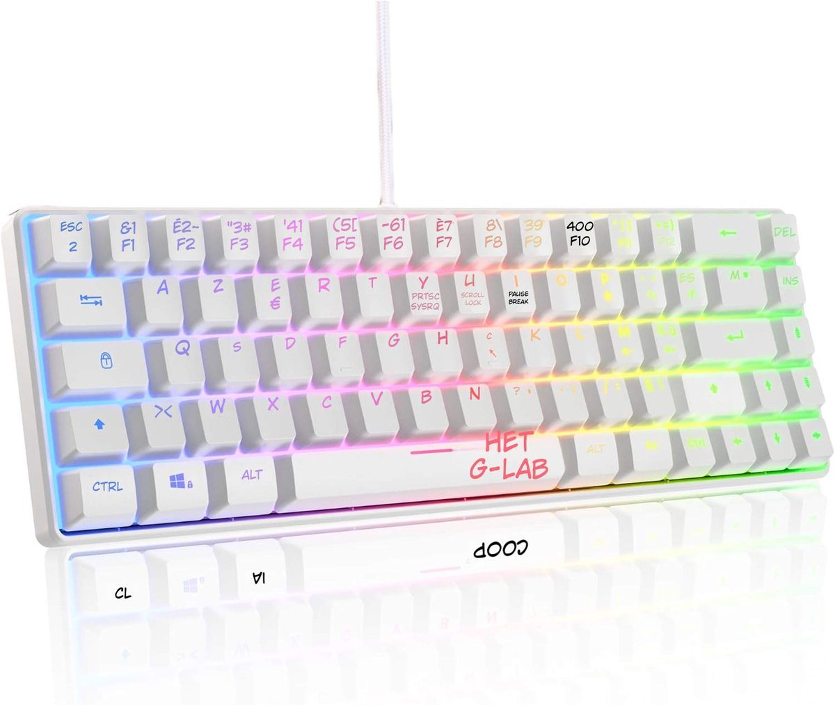 Kavora Gaming Toetsenbord - Toetsenbord Gaming - Toetsenborden - Bedrade Gaming Toetsenbord - Wit - 32cm x 4cm x 10cm
