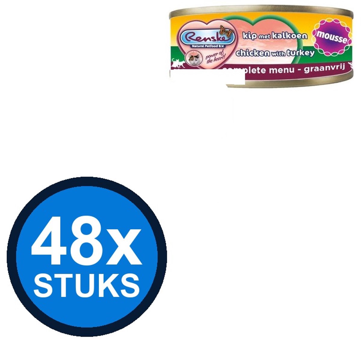 48x Renske vers kat mousse kip/kalkoen 70gr