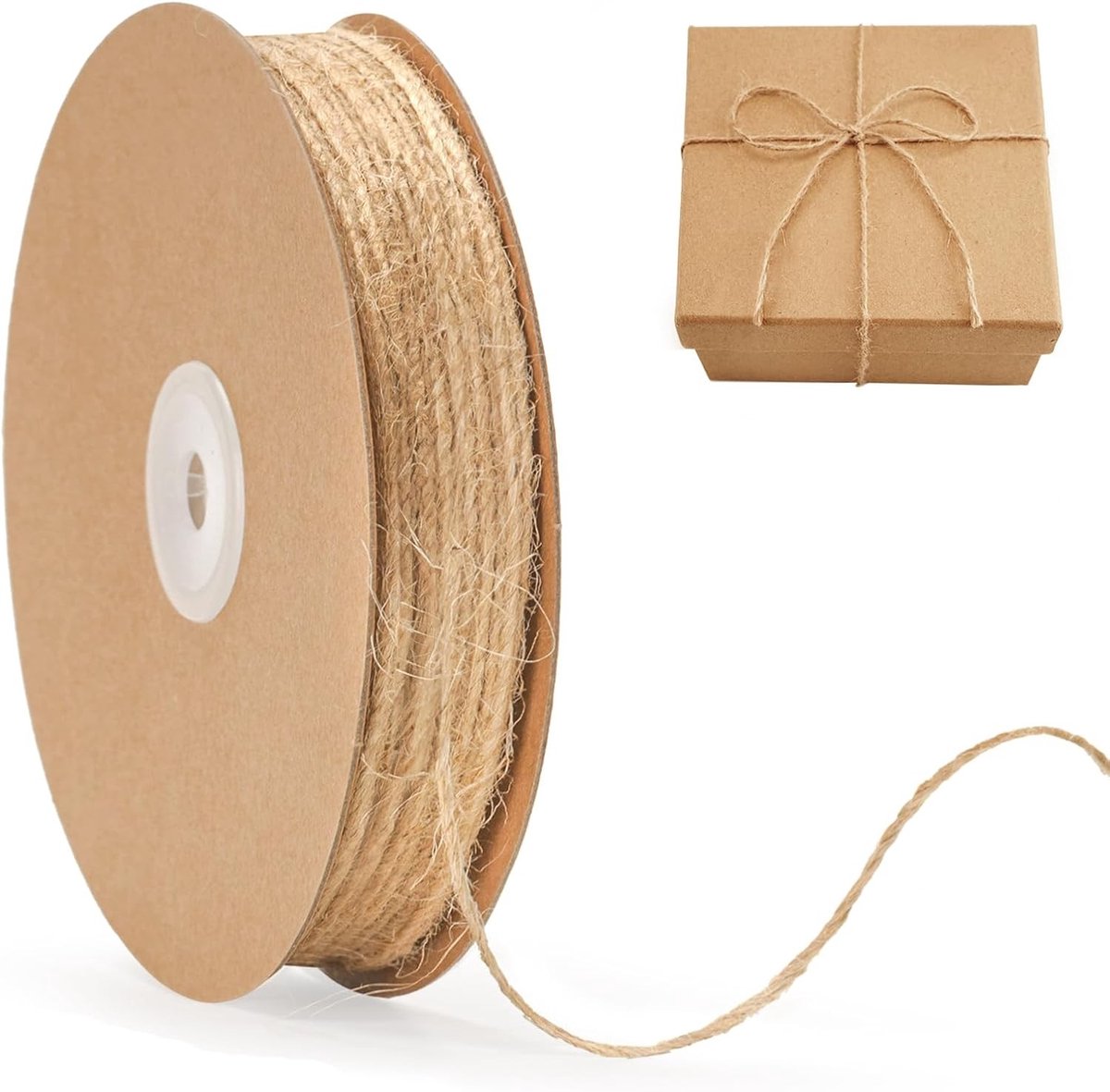 Natuurlijke Jute Touw van 100 m, 0.3 cm Dikte, Sterk en Duurzaam Touw voor Knutselen en Tuinieren