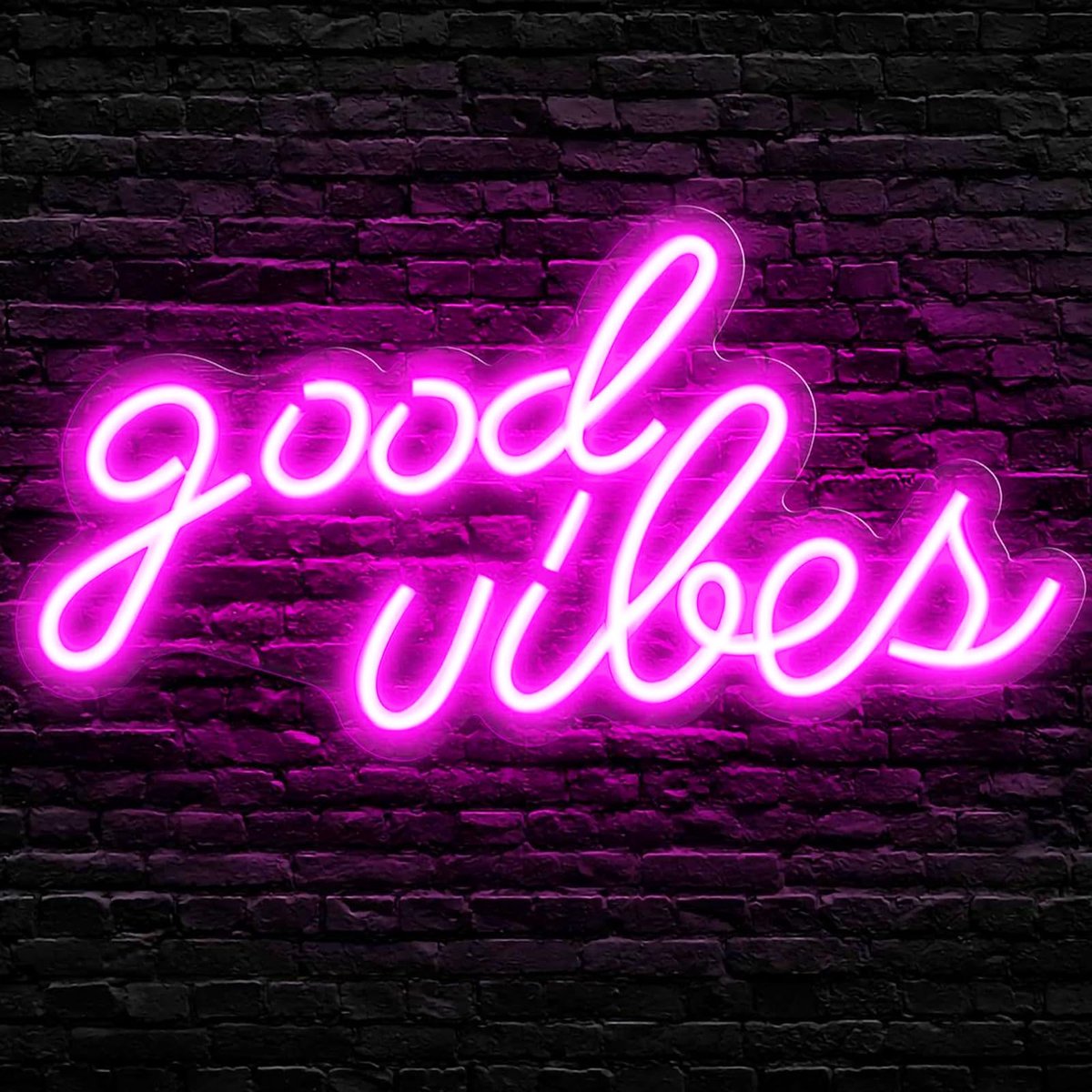 Good Vibes Neonbord, led-bord, gepersonaliseerde USB-lichtletters, neon belettering voor slaapkamer, huisbar - ShopVlot