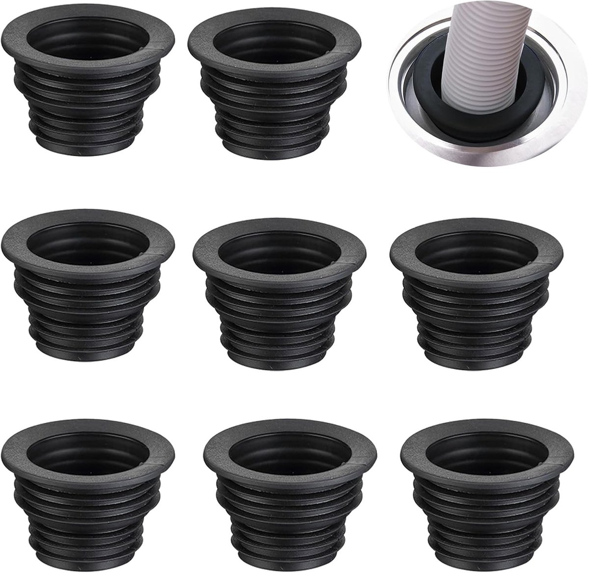 Set van 10 Silicone Afsluitpluggen voor Afvoer, Deodorant en Waterdichte Oplossing voor Keuken, Badkamer en Wasmachine