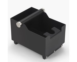 Knock Box van zwart roestvrij staal, 2-in-1 ontwerp met persstation en houder voor koffiedik, ideaal voor espresso voorbereiding en schoonmaken