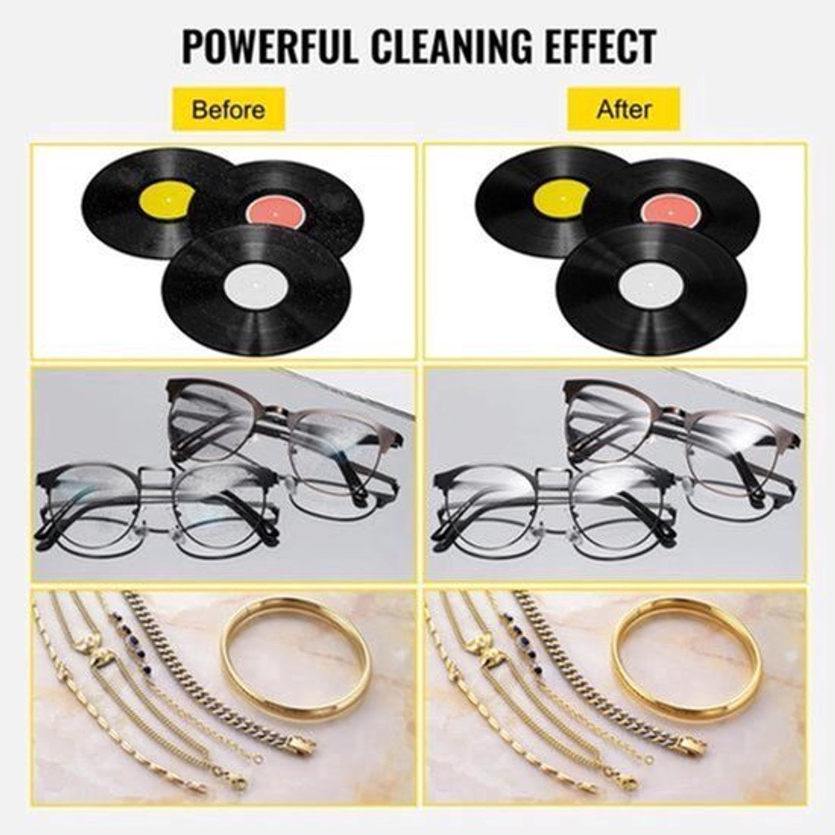 Ultrasoonreiniger - Wasmachine - Ultra Sonic Cleaner - 180W 6L met knop- Ultrasoonreiniger Bril - met droogrek