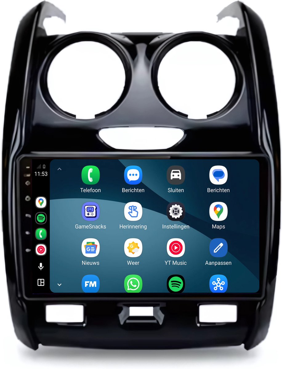 CarPlay autoradio geschikt voor Dacia Duster | 2013 t/m 2017 | Cartronix CTX-7032 | 2013 2014 2015 2016 2017 | 9 inch | Android 15 | Draadloos Apple CarPlay & Android Auto | 2GB + 32GB | Bluetooth & Wifi