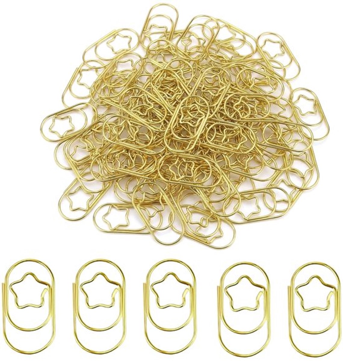 Dailygoods - 250 stuks paperclips, ovaal, goud, kleine paperclips, ovaal, kleine