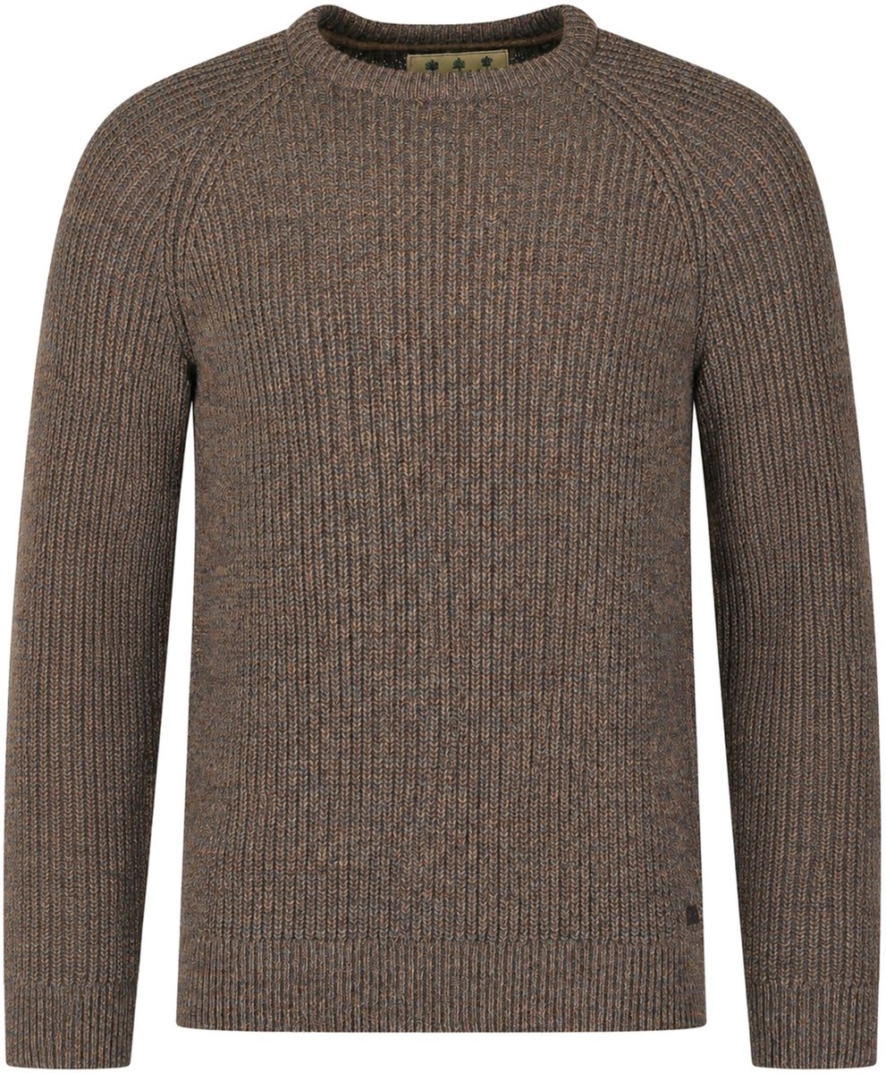 Barbour Trui Lamswol Knitted Bruin - Maat S - Heren