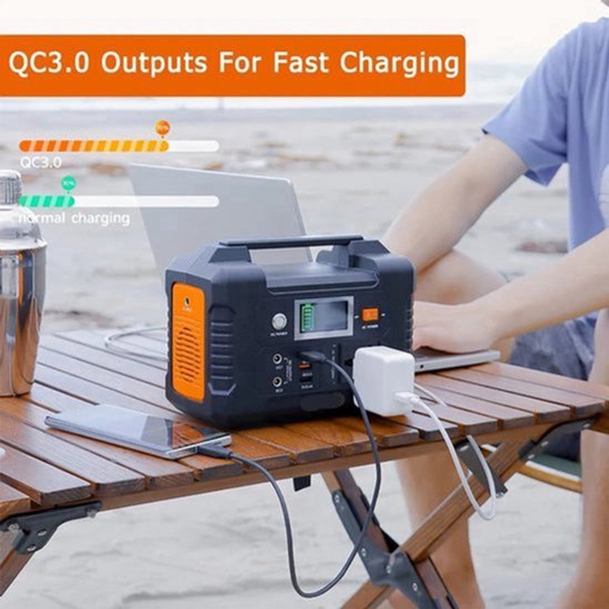 Draagbare Power Station – Mobiele Accu – Noodstroomvoorziening – Camping Batterij – 151Wh Capaciteit – 200W AC Uitgang