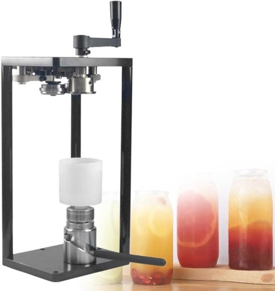 Handmatige Blikverzegelaar - Can Sealer Machine - Blikken Afsluiten - Verstelbare Hoogte - 37 cm Hoog - Zwart