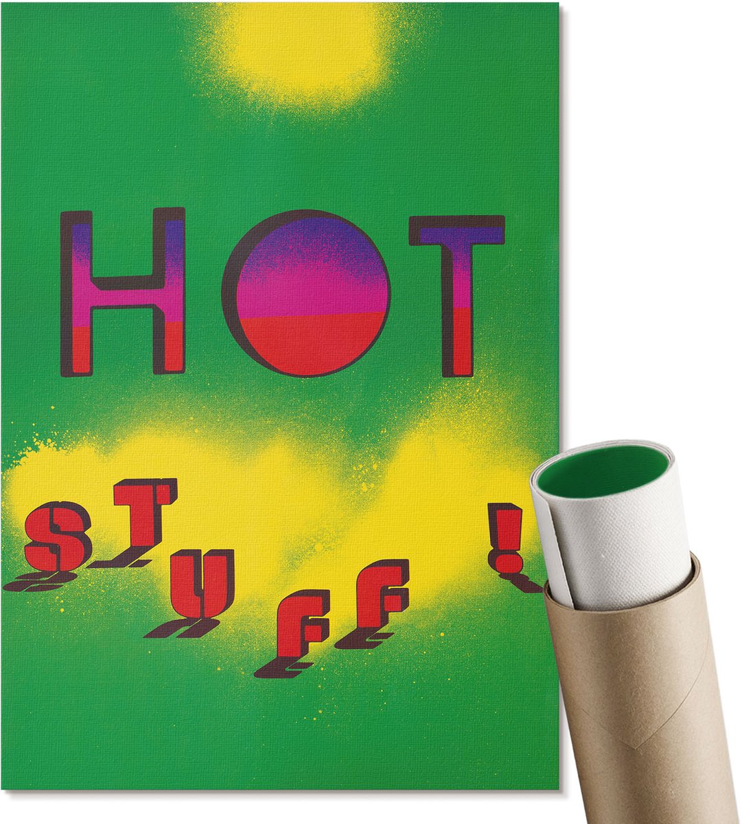 Coloray Polycanvas Wandposter - Heet Spul, Poster - A4 - Groen Decoratie - Rechthoek - Muurkunst - Woonkamer, Slaapkamer, Kantoor - Popcultuur