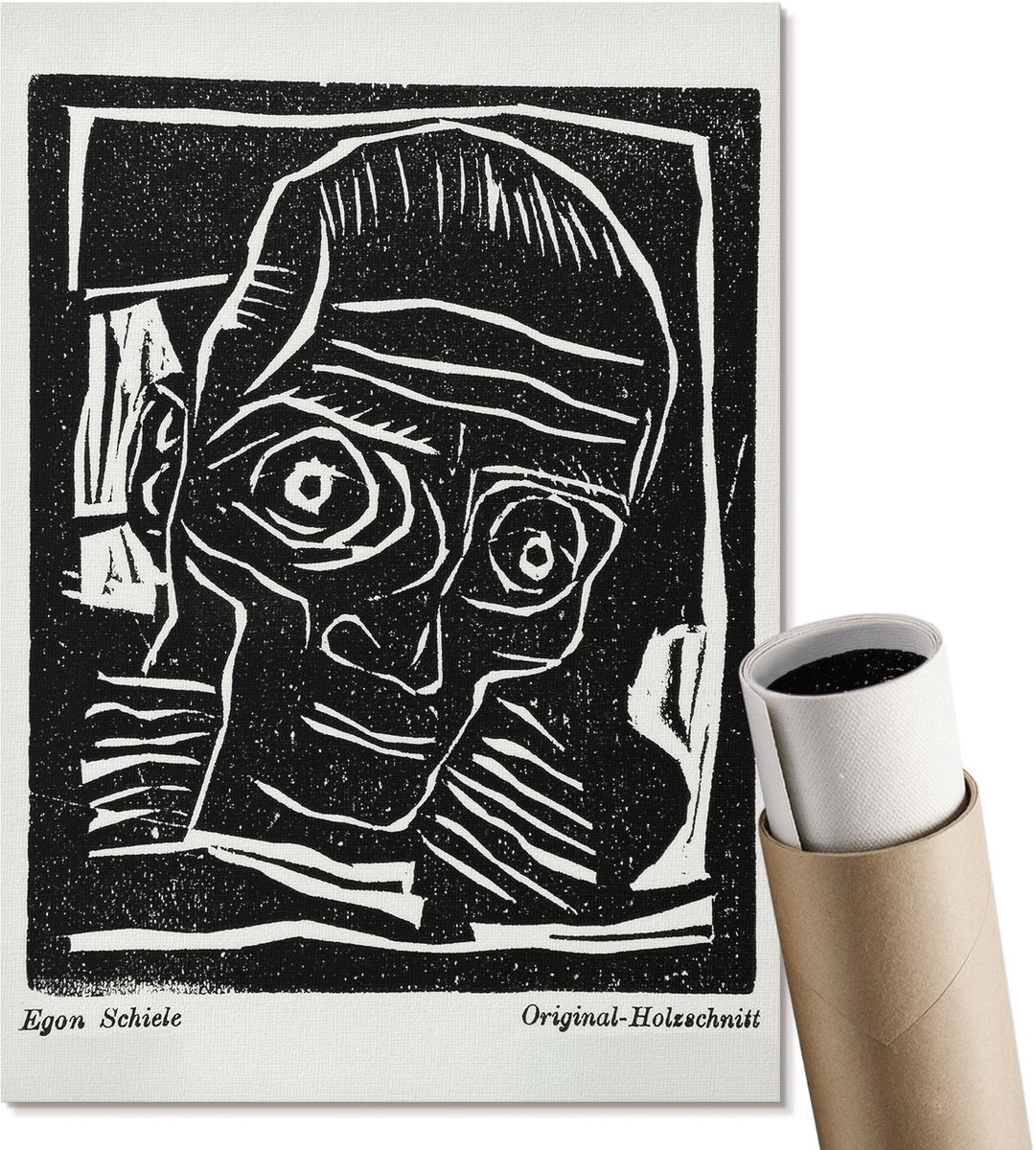 Coloray Polycanvas Wandposter - Deel, Schilderen - A4 - Zwart-wit Patroon - Rechthoek - Canvasposter - Woonkamer, Slaapkamer, Kantoor - Modern