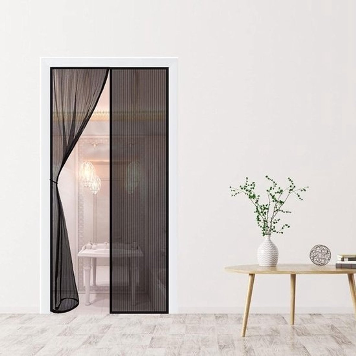 Magnetische Hordeur - Vliegengaas Gordijn - Frisse Lucht Binnen - Automatische Sluiting - 120 x 230 cm - Zwart
