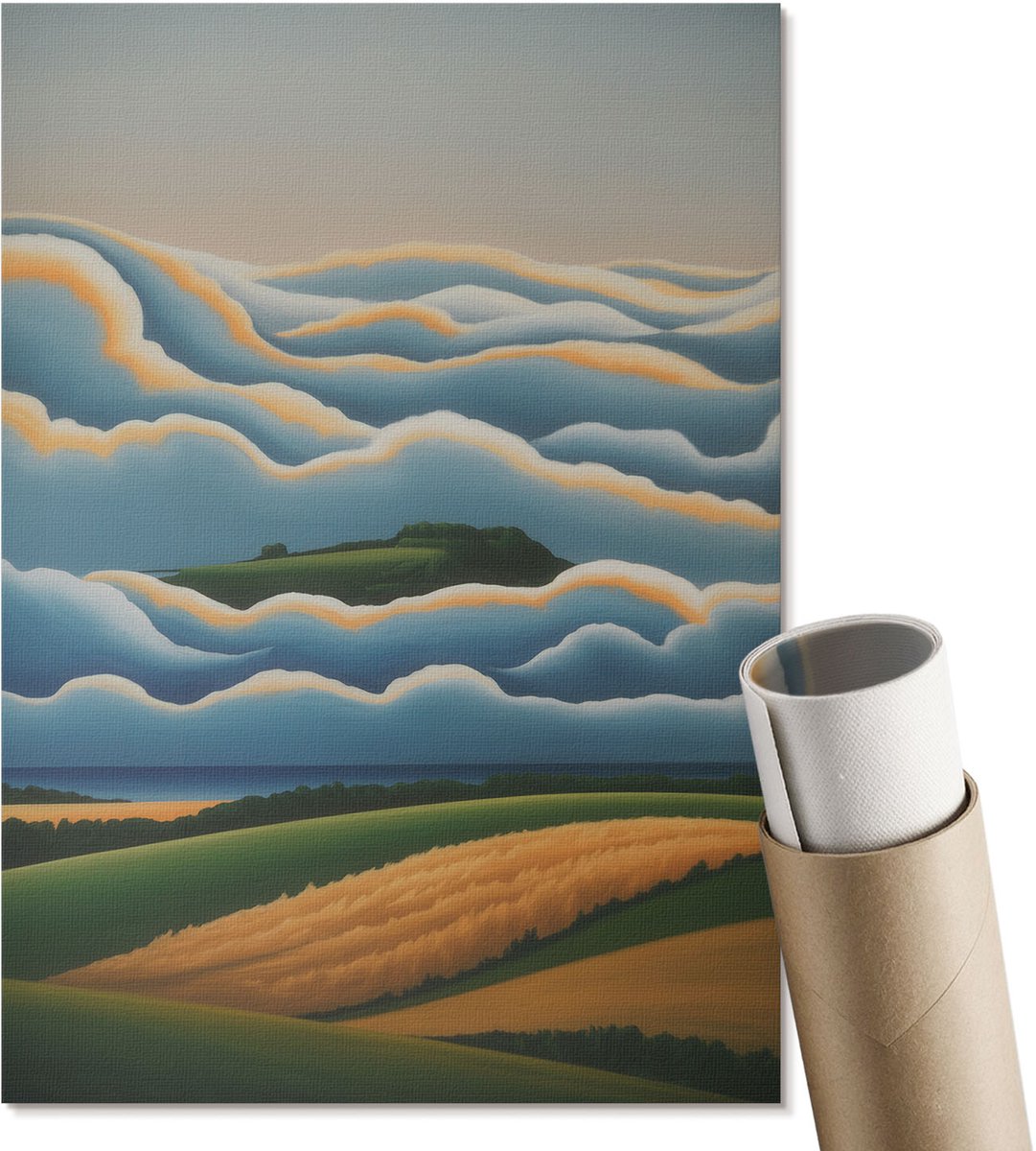 Coloray Polycanvas Poster - De Charme Van De Straat, Fotografie - A2 - Zwart-wit Design - Rechthoek - Decoratieve poster - Woonkamer, Slaapkamer, Kantoor - Klassiek