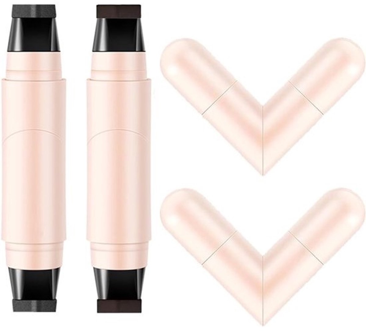 Eyeliner Stempel - Dubbelzijdig Hulpmiddel - Snelle Make-up - Langdurig Waterproof - 111 x 48 cm - Zwart Bruin