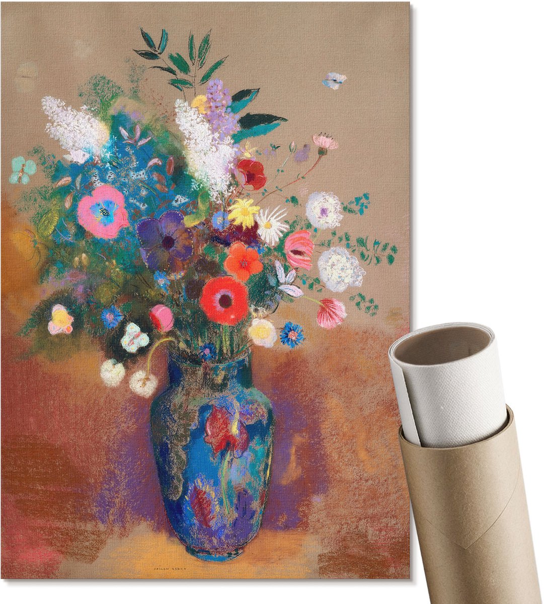 Coloray Canvas Poster Polycanvas - Rustieke Keuken, Schilderen - A3 - Bruin Patroon - Rechthoek - Muurdecoratie - Woonkamer, Slaapkamer, Kantoor - Rustiek