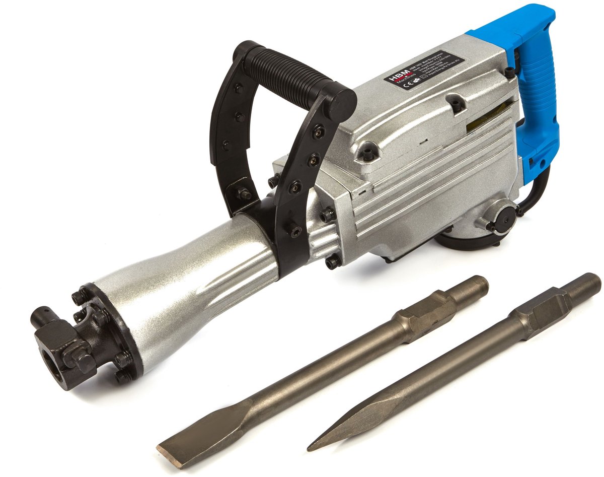 HBM 1600W sloophamer 45 joule SDS-hex inclusief beitels en koffer