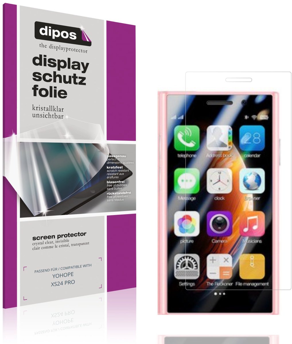 dipos – 4x Beschermfolie geschikt voor YOHOPE XS24 PRO | Krasbestendige & heldere Screenprotector Ultra-Thin