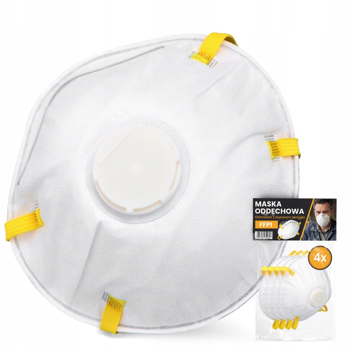 4x FFP1 Stofmasker met Uitademventiel - Bescherming Werkplaats