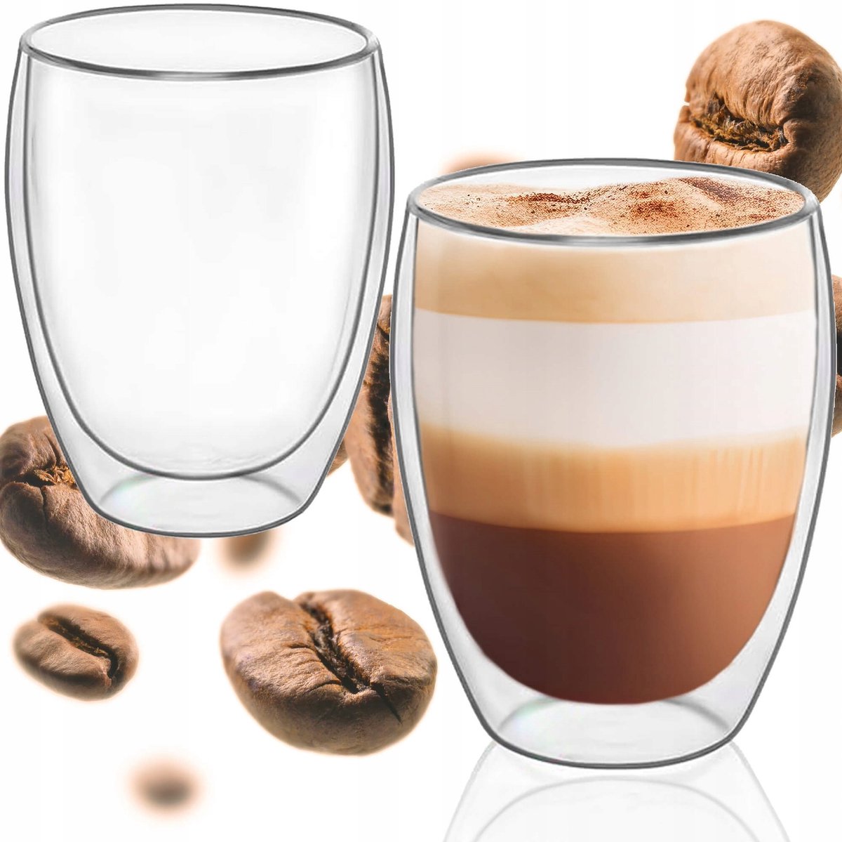 2x Thermische Glazen 350ml met Dubbele Wand - Ideaal voor Koffie & Thee