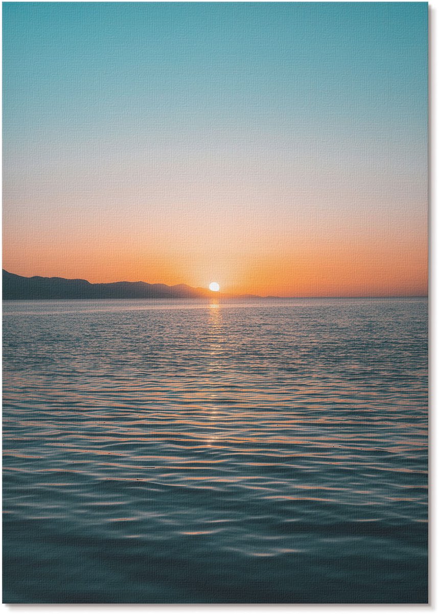 Tulup Polycanvas Wandposter - Zonsondergang, Fotografie - A4 - Oranje Illustratie - Rechthoek - Canvasposter - Woonkamer, Slaapkamer, Kantoor - Modern