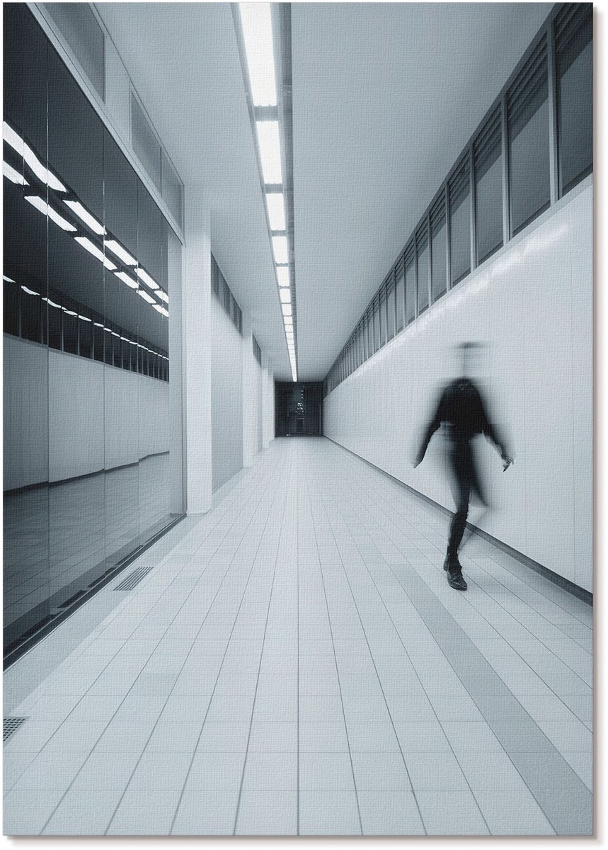 Tulup Canvas Poster Polycanvas - Minimalistische Gang, Fotografie - A4 - Wit Patroon - Rechthoek - Decoratieve poster - Woonkamer, Slaapkamer, Kantoor - Modern