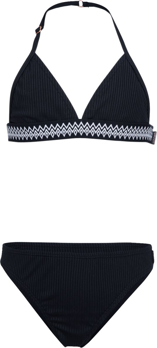 Brunotti - Nelle-Rib - Bikini Set Zwart - Halter Bikini Set Meisjes - 164