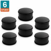 NORDIX Premium Deurstopper - Deurstoppers voor Binnen - Deurstop - Deurbuffer - Set van 6 Stuks - 11x5.3cm - Mat Zwart - BASSO