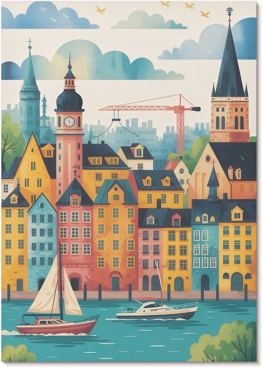 Tulup Canvas Poster Polycanvas - Een Statig Hert, Fotografie - A3 - Groen Poster - Rechthoek - Muurdecoratie - Woonkamer, Slaapkamer, Kantoor - Klassiek