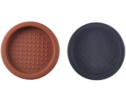 Koffiestamper van voedselveilig siliconen, siliconen stampbasis, zwart/koffiekleurig - 2 stuks