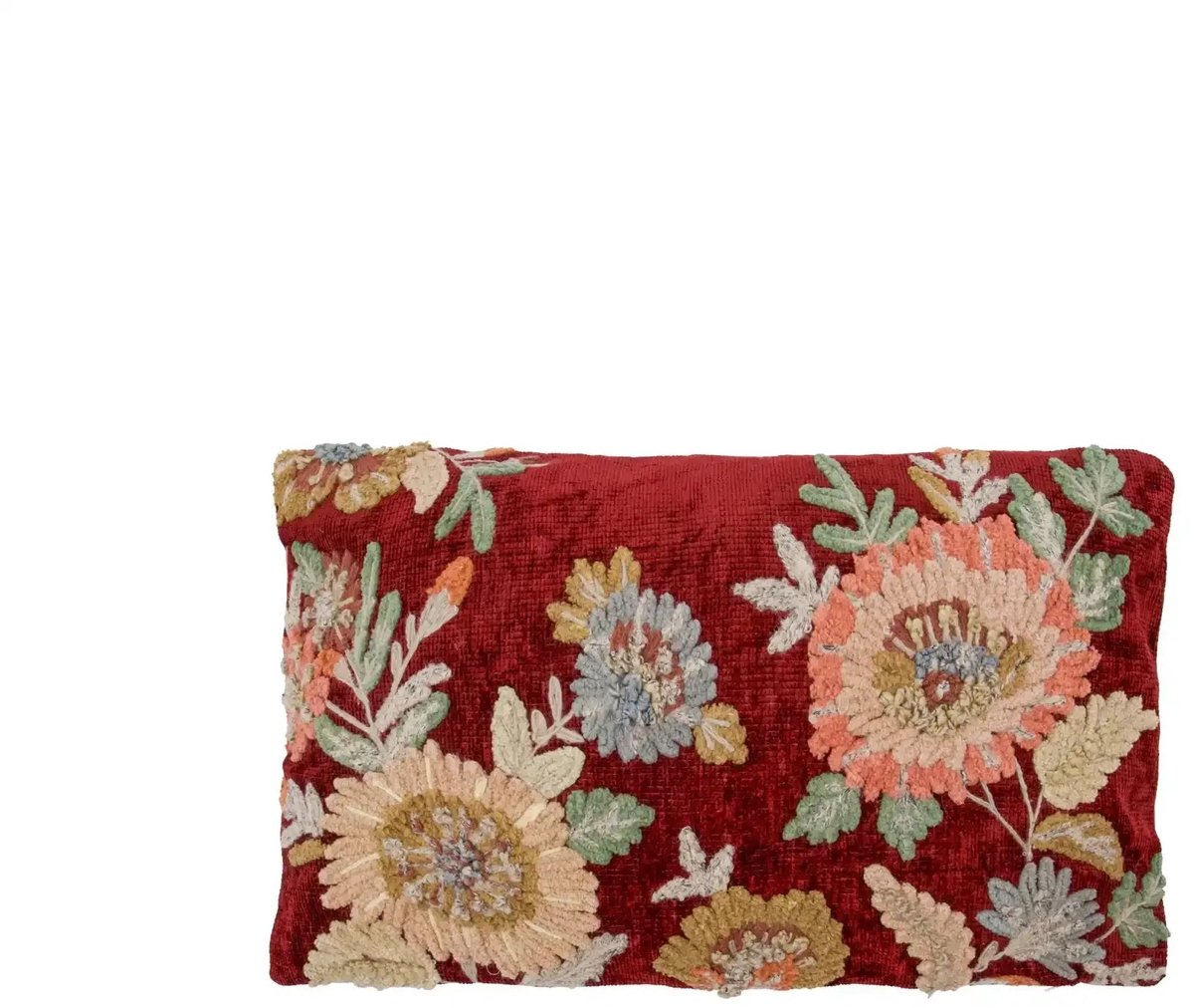House Doctor Kussenhoes Nica roodroze geborduurd 30x50cm