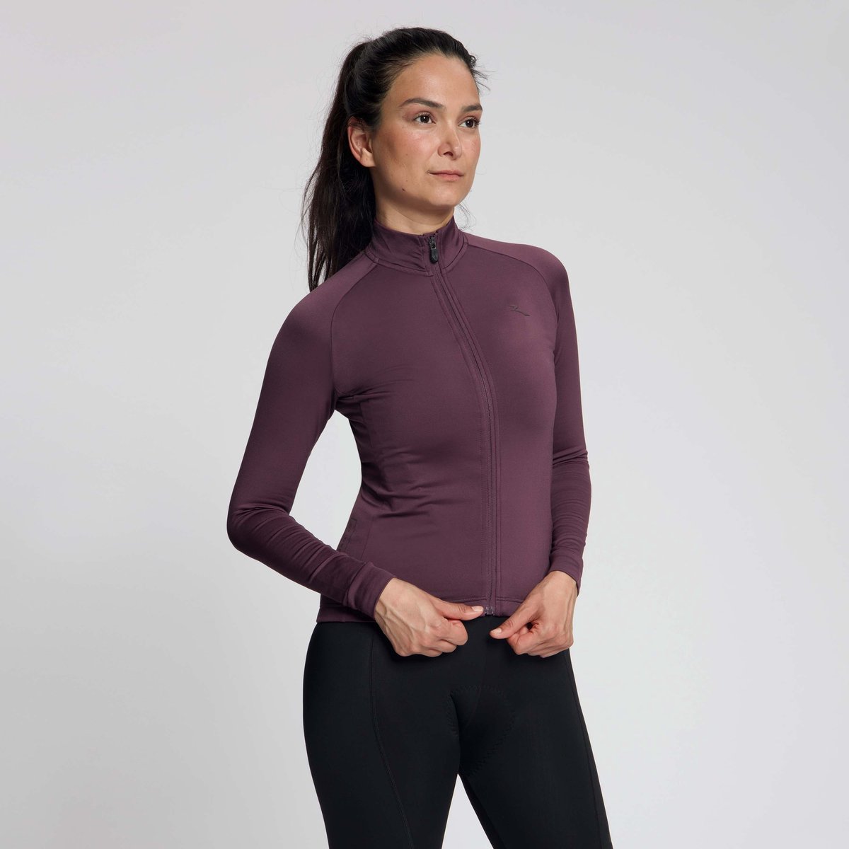 Rogelli Essential II Dames Fietsshirt Lange Mouw Winter - Eggplant
