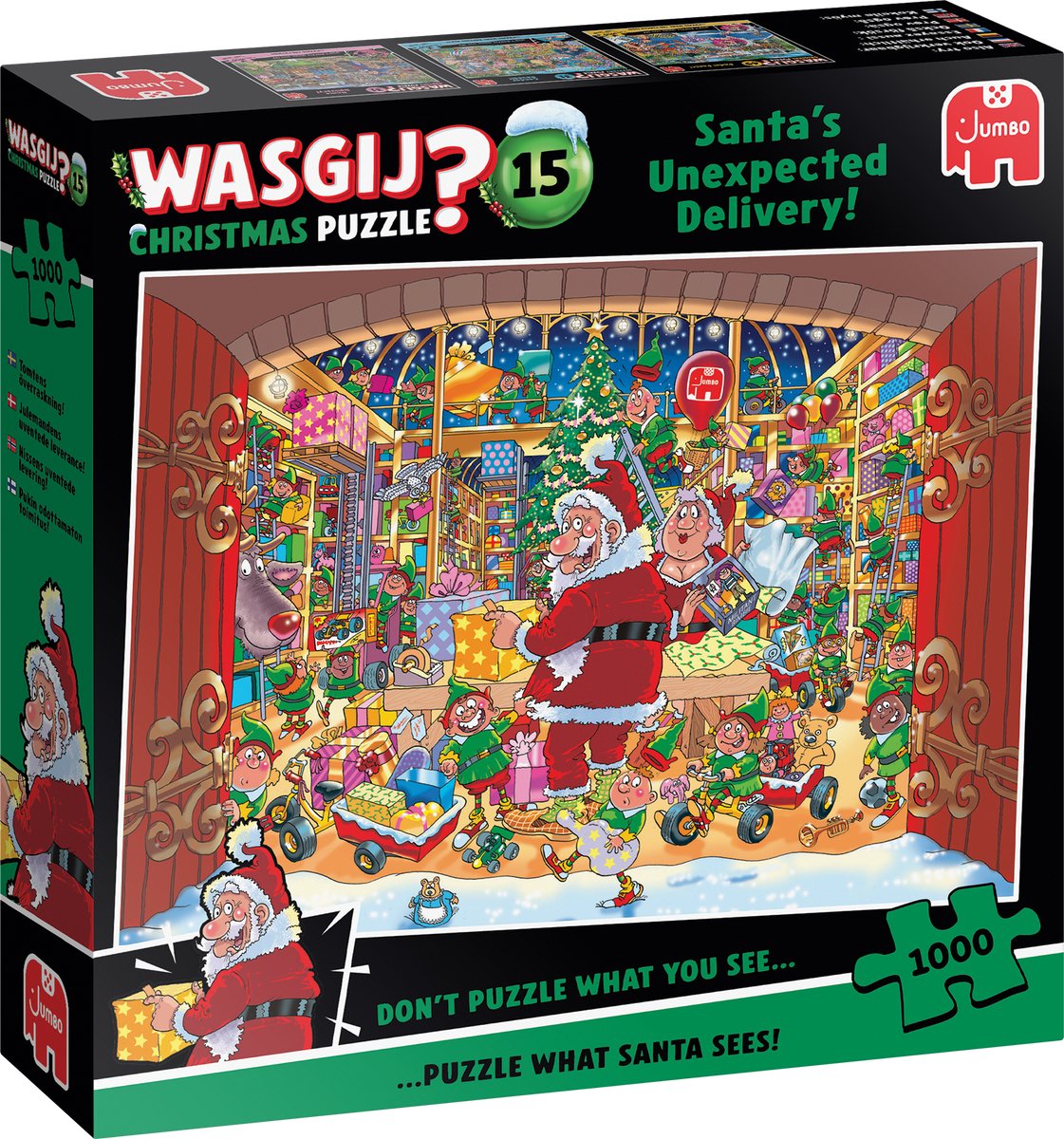 Wasgij Christmas 15 - Santa's Unexpected Delivery! - puzzel van 1000 stukjes