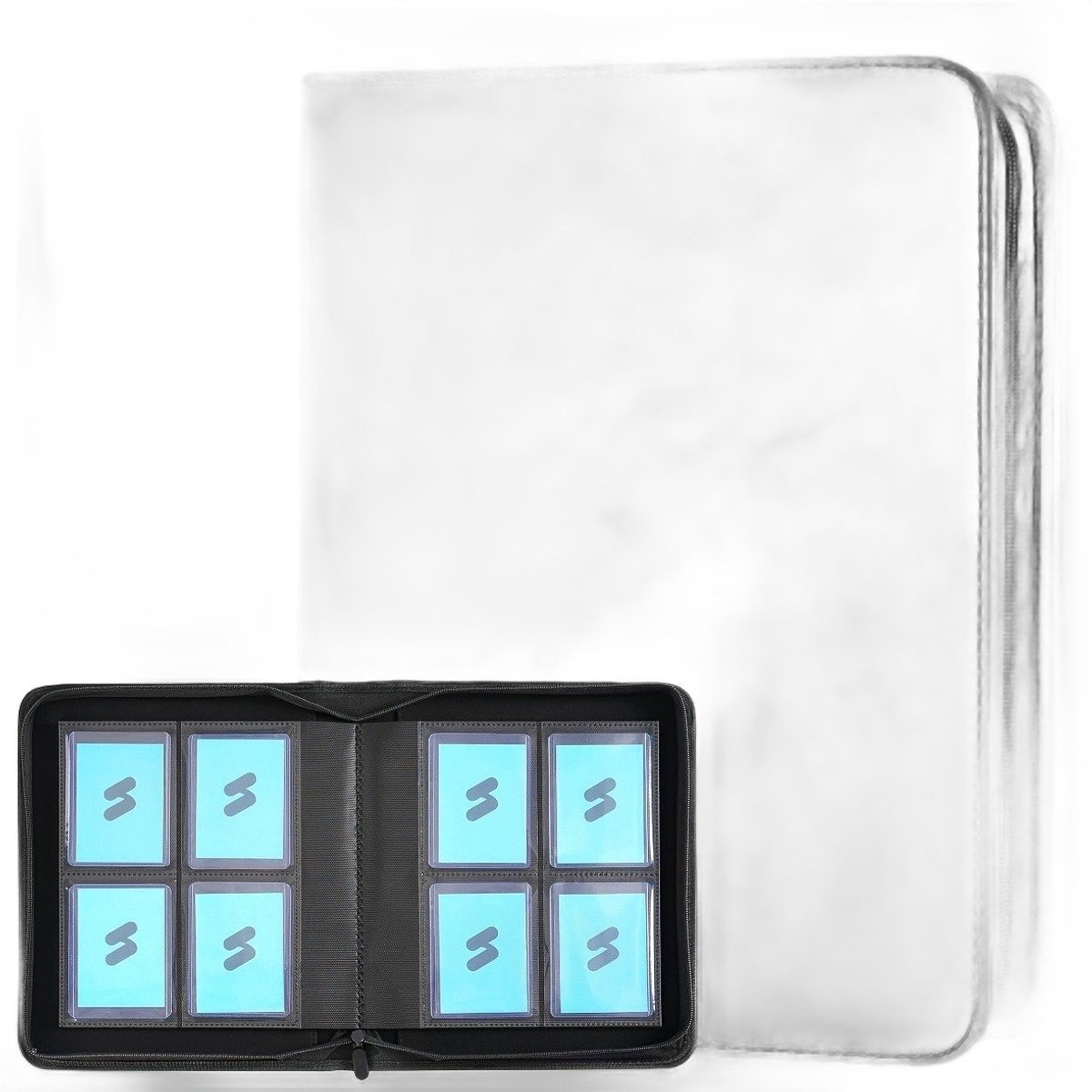 Currero Toploader Binder - Verzamelmap Kaarten - Geschikt voor Pokemon - 4 Pocket - 9 Pocket - 12 Pocket - Trading Card Map - Toploadermap - Zwart - 112 Kaarten