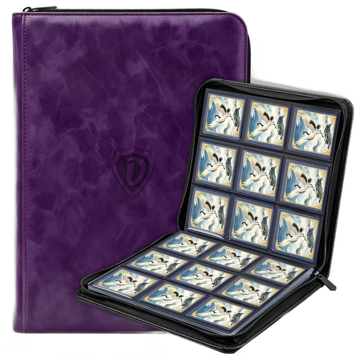 Currero Toploader Binder - Verzamelmap Kaarten - Geschikt voor Pokemon - 4 Pocket - 9 Pocket - 12 Pocket - Trading Card Map - Toploadermap - Paars - 288 Kaarten