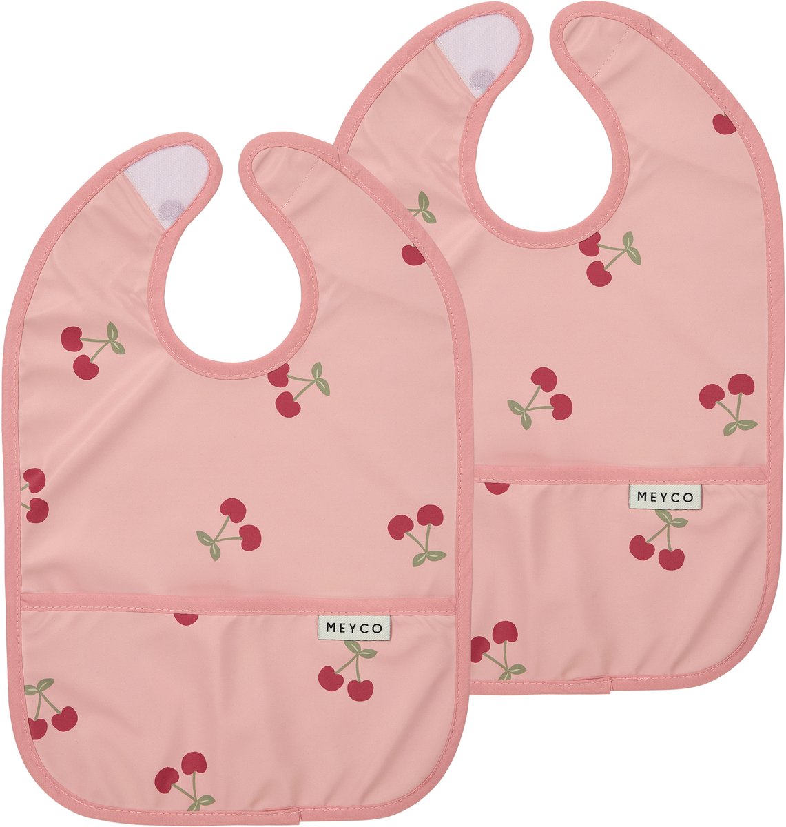 Meyco Baby Cherry Slab Met Opvangbakje - 2-pack - Soft Rose