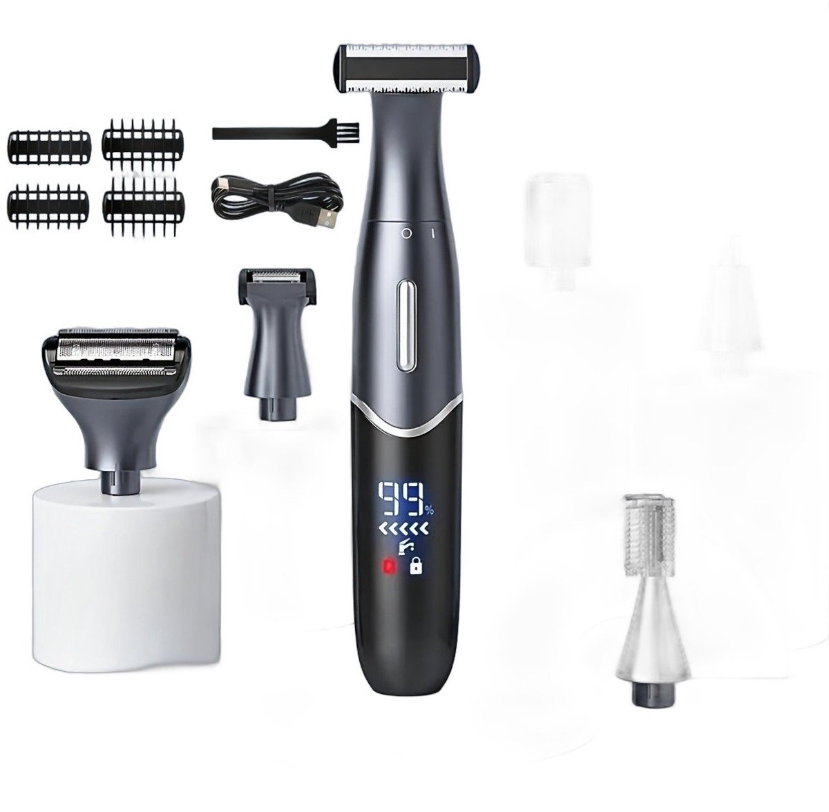 Currero Foil Shaver - Scheerapparaat Mannen - Hoofd Scheerapparaat - Head Shaver - Tondeuse met Trimmer - Lichaam en Baard - Oplaadbaar