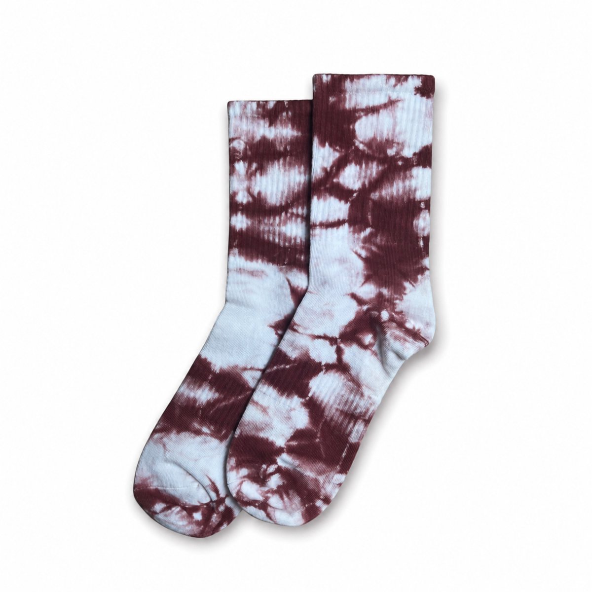 MoodLux Tie-Dye Crew Sokken - Katoen - Batik Print - 2 Paar - Bruin - Maat 36-39