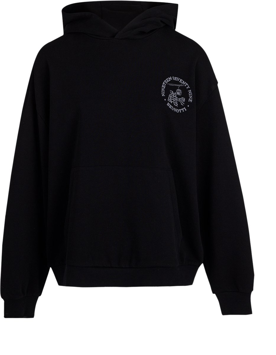 Brunotti Sita Hoodie Dames – Sweater met Capuchon Trui Loose fit Rib Details S Zwart