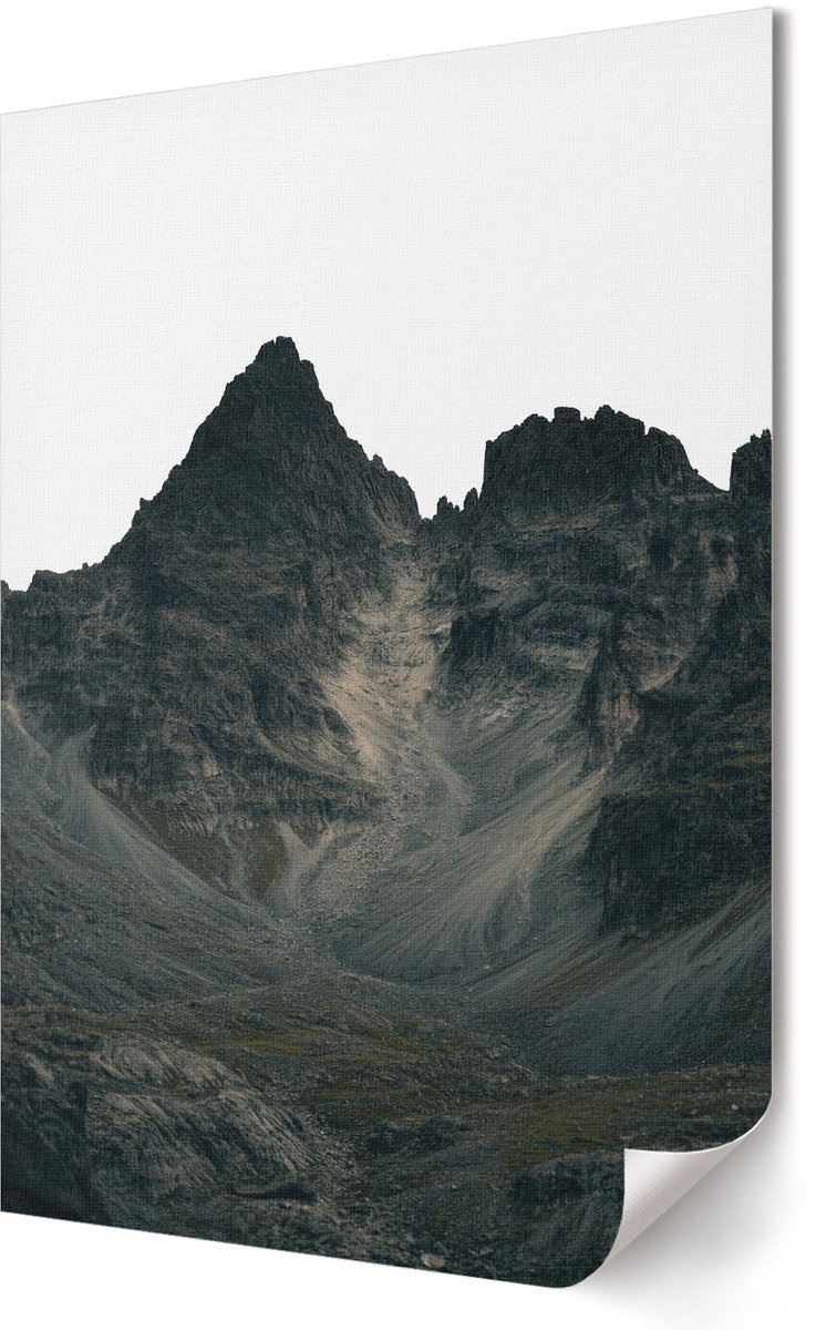 Coloray Polycanvas Poster - Bergachtig Ruig, Fotografie - 594 x 840 - Grijs Kunst - Rechthoek - Kunstposter - Slaapkamer - Modern