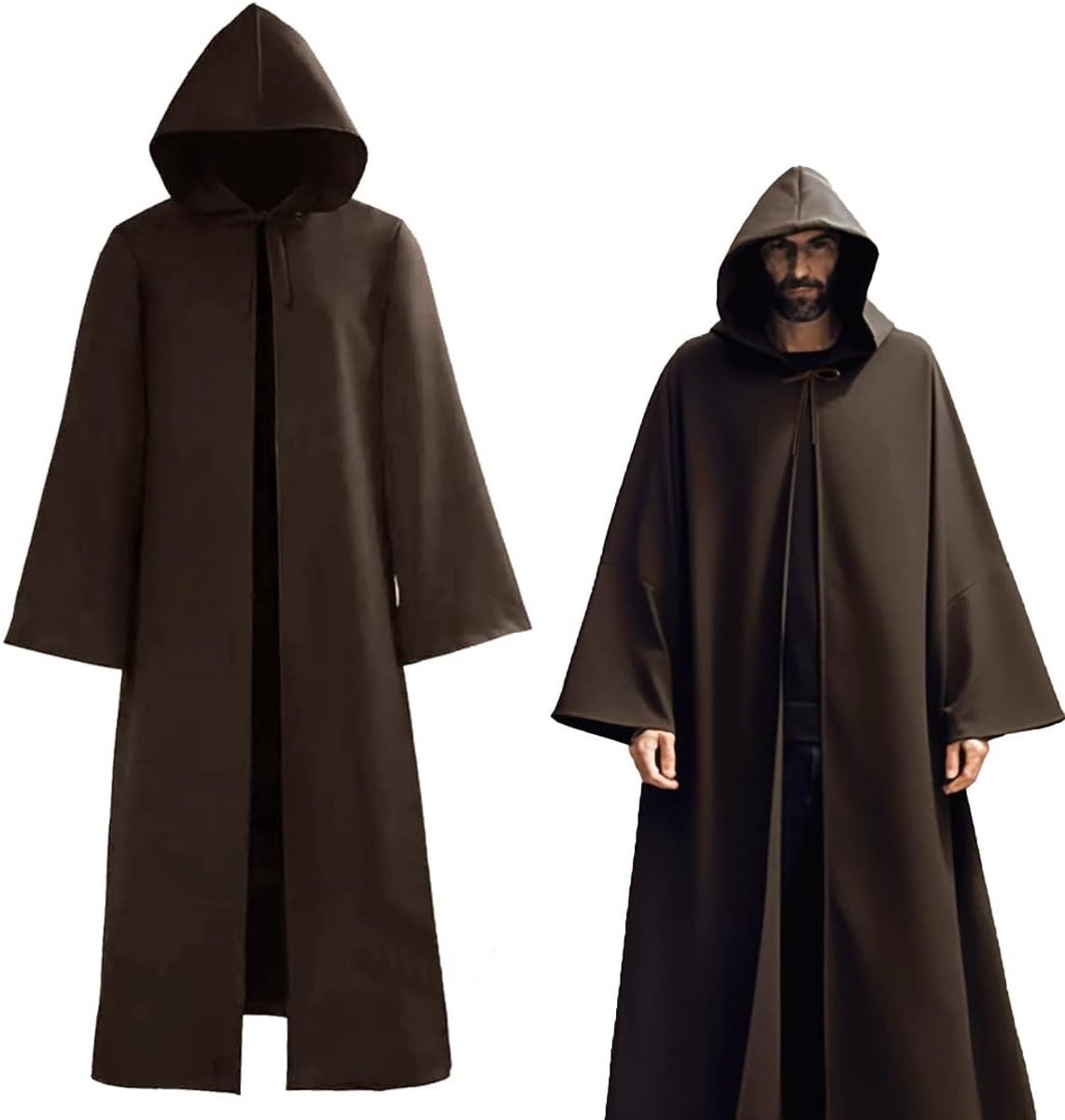 Hooded Cape voor Halloween, Cosplay Kostuum voor Mannen, Carnaval Outfit voor Volwassenen, Perfect voor Feestjes en Thema-evenementen