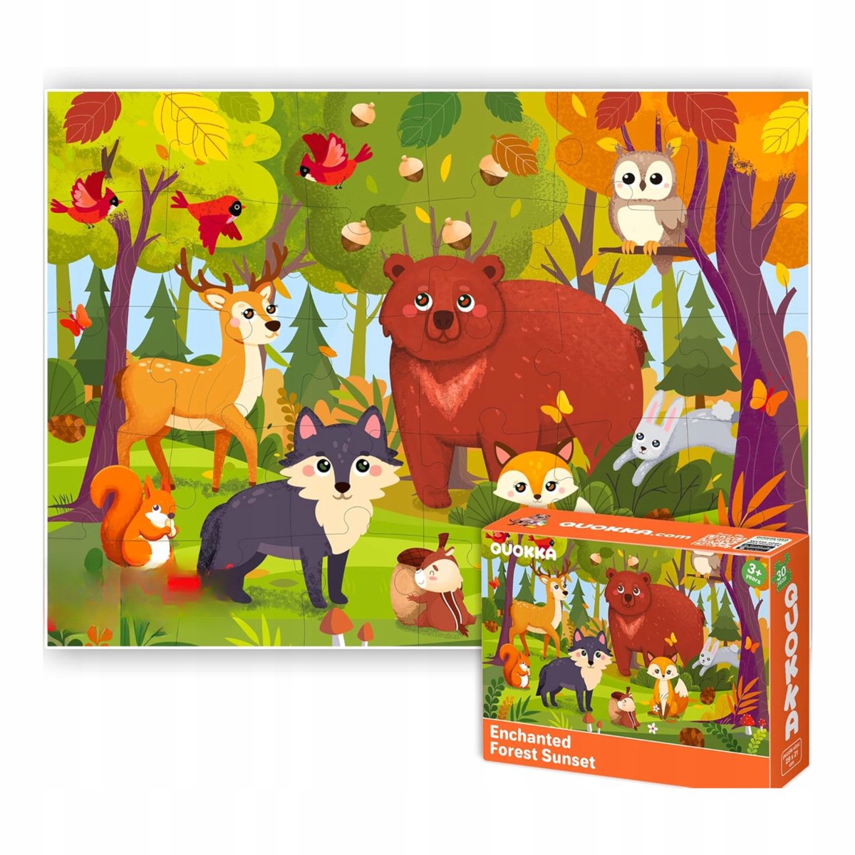 Educatieve Puzzel Bosdieren 30 Stukjes voor Kinderen 3-5 Jaar