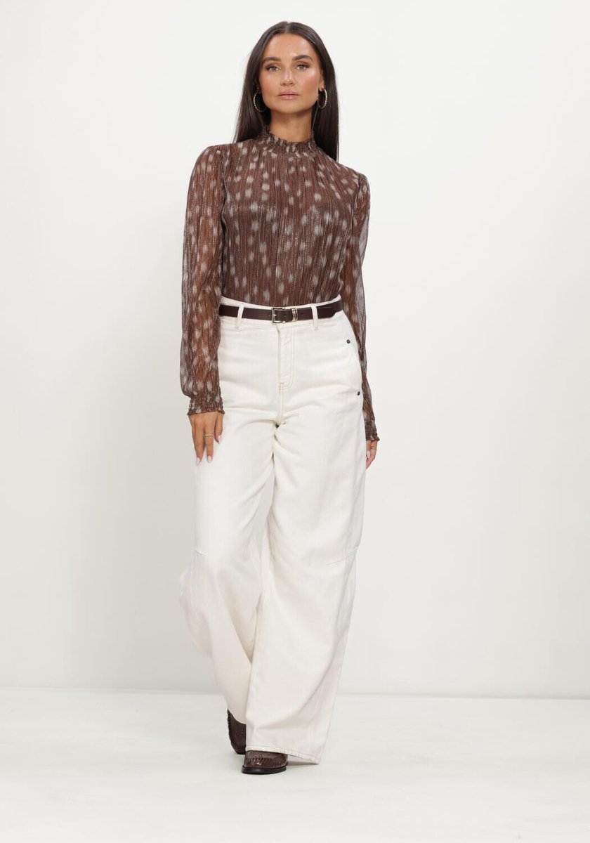 AAIKO Tory Animal Pes 554 Tops & T-shirts Dames - Shirt - Bruin - Maat M