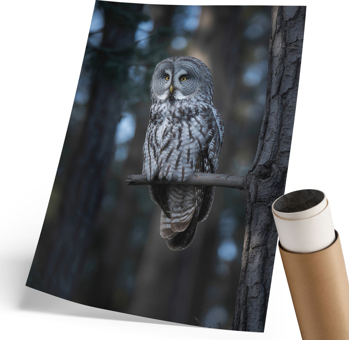 Coloray Canvas Poster Polycanvas - Frans Café, Illustratie - 420 x 594 mm - Beige Patroon - Rechthoek - Kunstposter - Woonkamer, Slaapkamer, Kantoor - Kinder