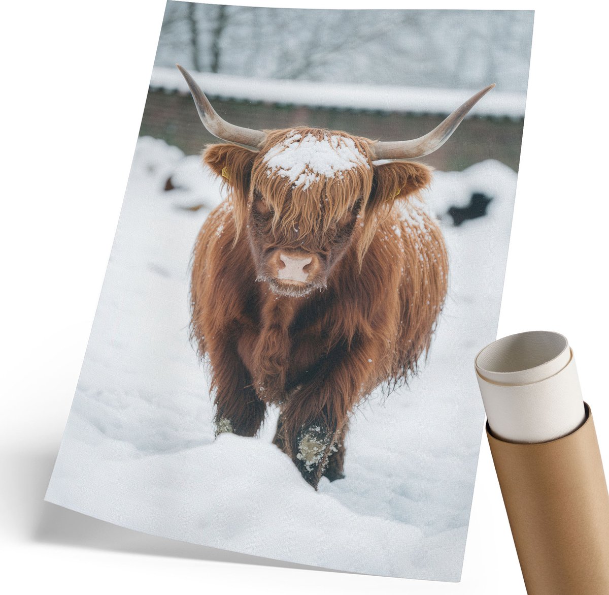 Coloray Polycanvas Wandposter - Vrouw En Het Strand, Schilderen - 420 x 594 mm - Beige Motief - Rechthoek - Canvasposter - Woonkamer, Slaapkamer, Kantoor - Expressief