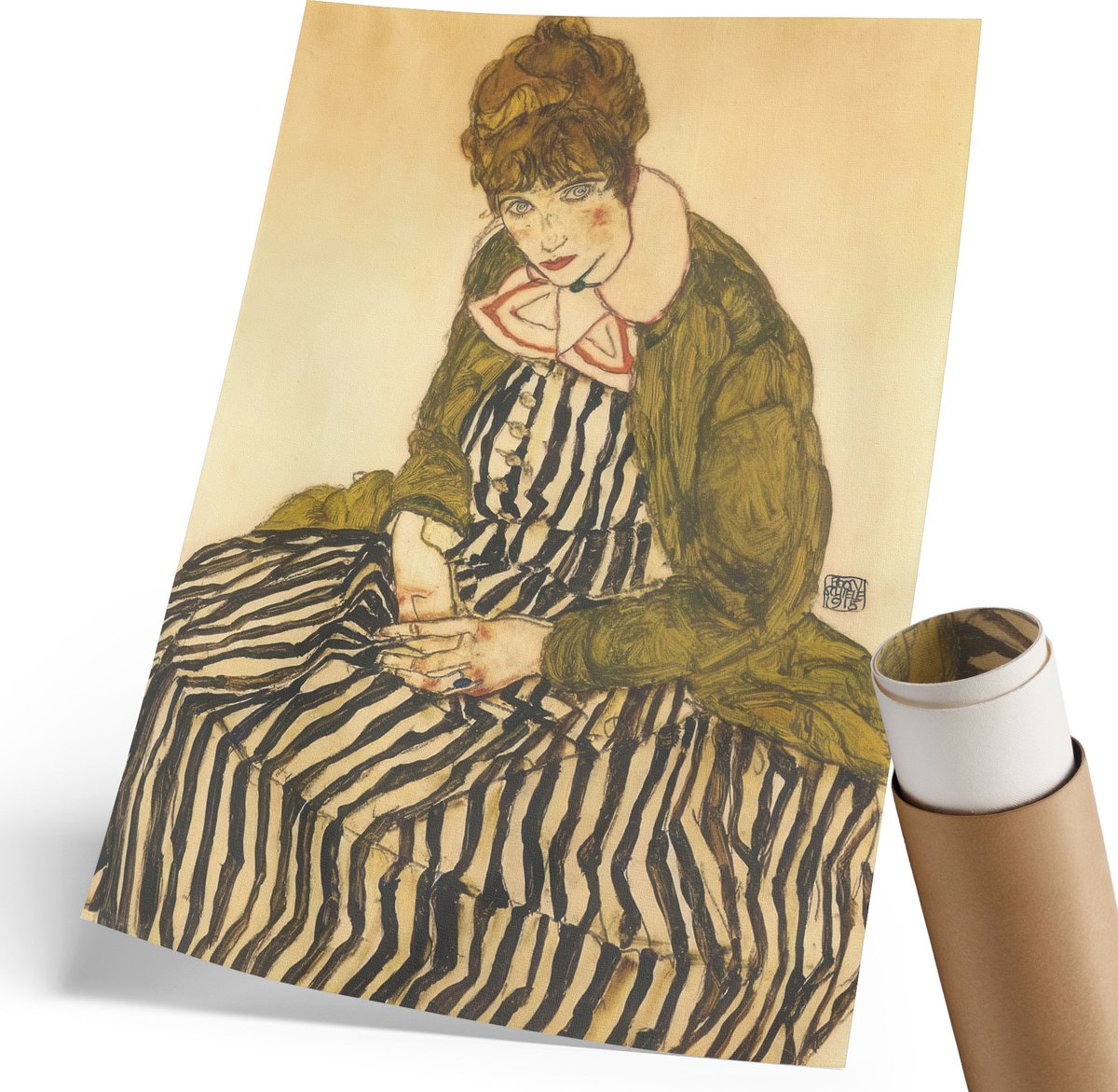 Coloray Polycanvas Poster - Bergen In De Wolken, Fotografie - 594 x 840 mm - Bruin Design - Rechthoek - Muurdecoratie - Woonkamer - Modern