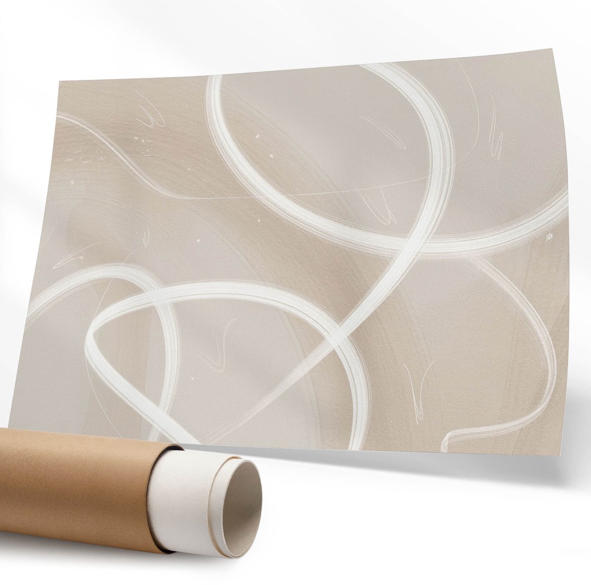 Coloray Polycanvas Wandposter - Minimalistisch Ijs, Illustratie - 594 x 840 mm - Oranje Illustratie - Rechthoek - Canvasposter - Woonkamer - Minimalist